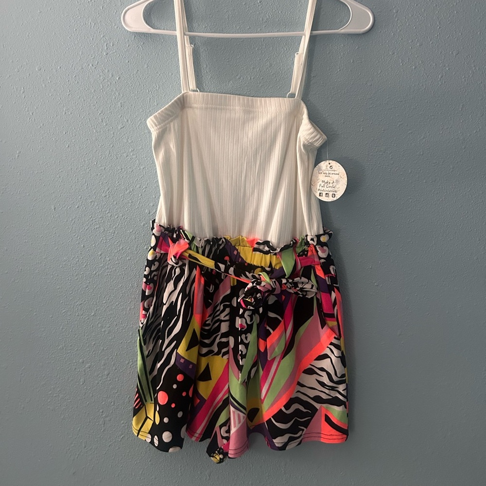 Chic White and Multicolor Jumpsuit